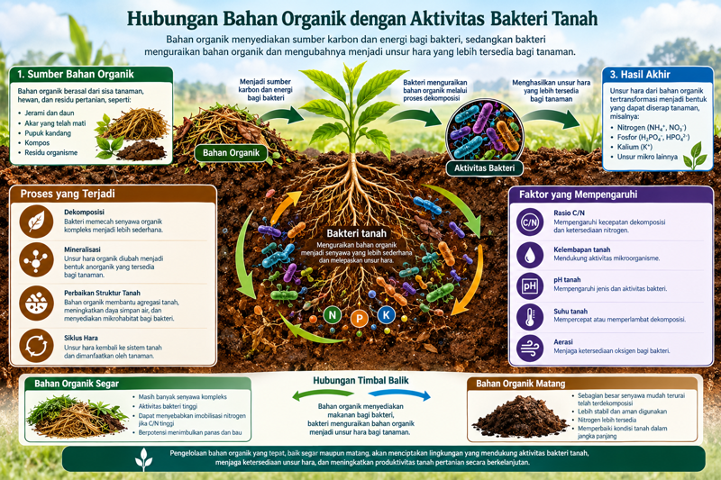Peran Bahan Organik dalam Meningkatkan Aktivitas Bakteri Tanah