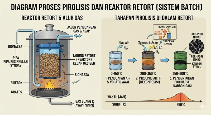 Apa Itu Tabung Retort dan Pirolisis, Apakah Benda yang Sama?